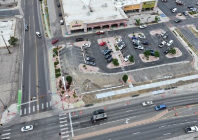 Aerial view of the construction work at Colfax and Pierce.