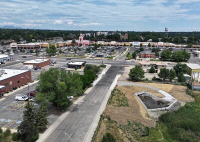 Aerial picture showing Newland St. open.