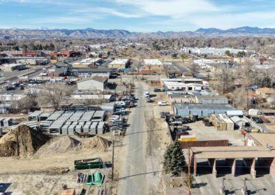 Aerial picture looking west down Lakewood Pl.