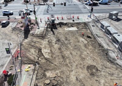Aerial picture of the construction at Colfax and Pierce.