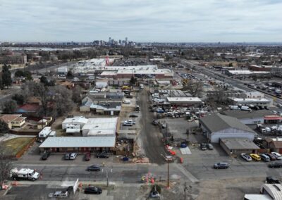 Aerial picture of construction on Lakewood Pl.
