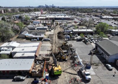 Aerial picture of construction on Lakewood Pl.