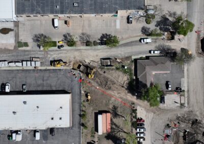 Picture showing 16th St closed to through traffic.