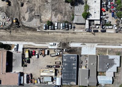 Aerial picture looking down on Lakewood Pl.