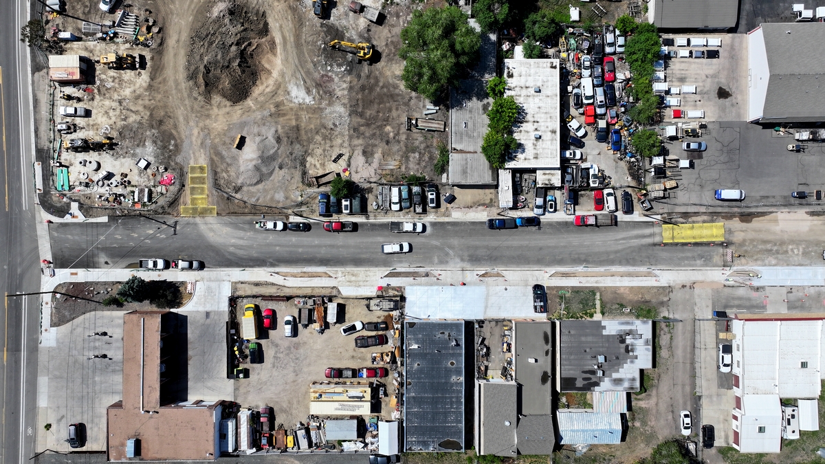 06-08-26 b Aerial picture showing the paving progress on Lakewood Pl.